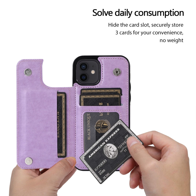 Butterflies Flowers Double Buckle PU + TPU Protective Case with Holder & Card Slots & Photo Frame, For iPhone 12 mini, For iPhone 12 / 12 Pro, For iPhone 12 Pro Max