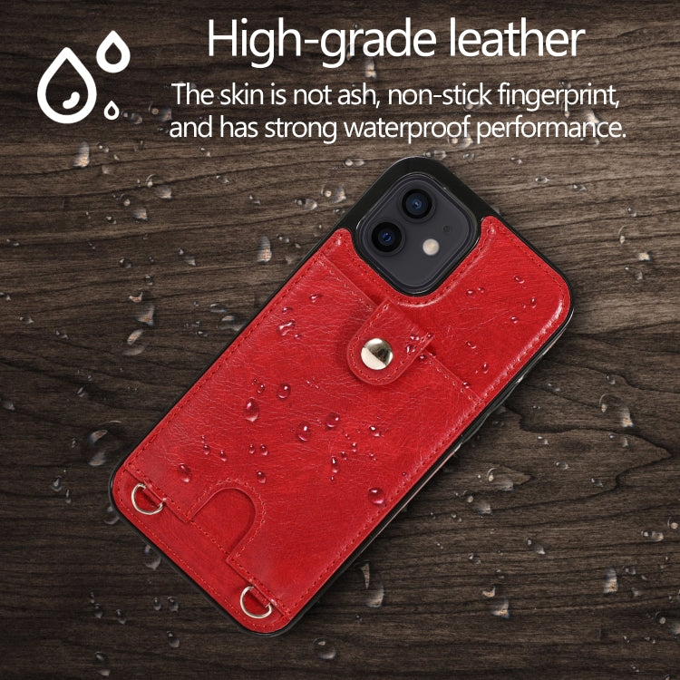 Shockproof PU Leather + TPU Protective Case with Card Slot & Lanyard, For iPhone 12 mini, For iPhone 12 / 12 Pro, For iPhone 12 Pro Max