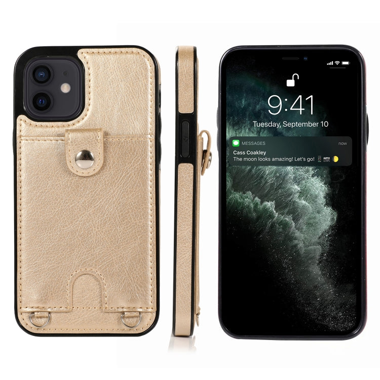Shockproof PU Leather + TPU Protective Case with Card Slot & Lanyard, For iPhone 12 mini, For iPhone 12 / 12 Pro, For iPhone 12 Pro Max