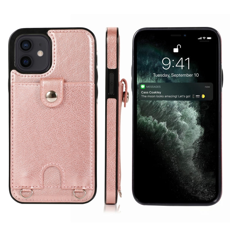 Shockproof PU Leather + TPU Protective Case with Card Slot & Lanyard, For iPhone 12 mini, For iPhone 12 / 12 Pro, For iPhone 12 Pro Max