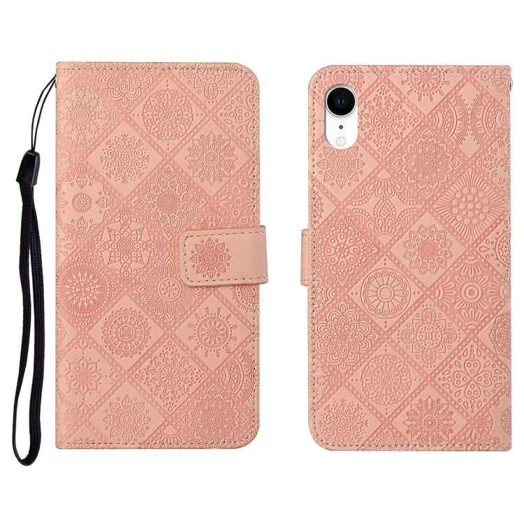 Ethnic Style Embossed Pattern Horizontal Flip Leather Case with Holder & Card Slots & Wallet & Lanyard, For iPhone 12, For iPhone 12 Mini, For iPhone 12 Pro Max, For iPhone SE 2022 / SE 2020 / 8 / 7, For iPhone XR, For iPhone XS Max