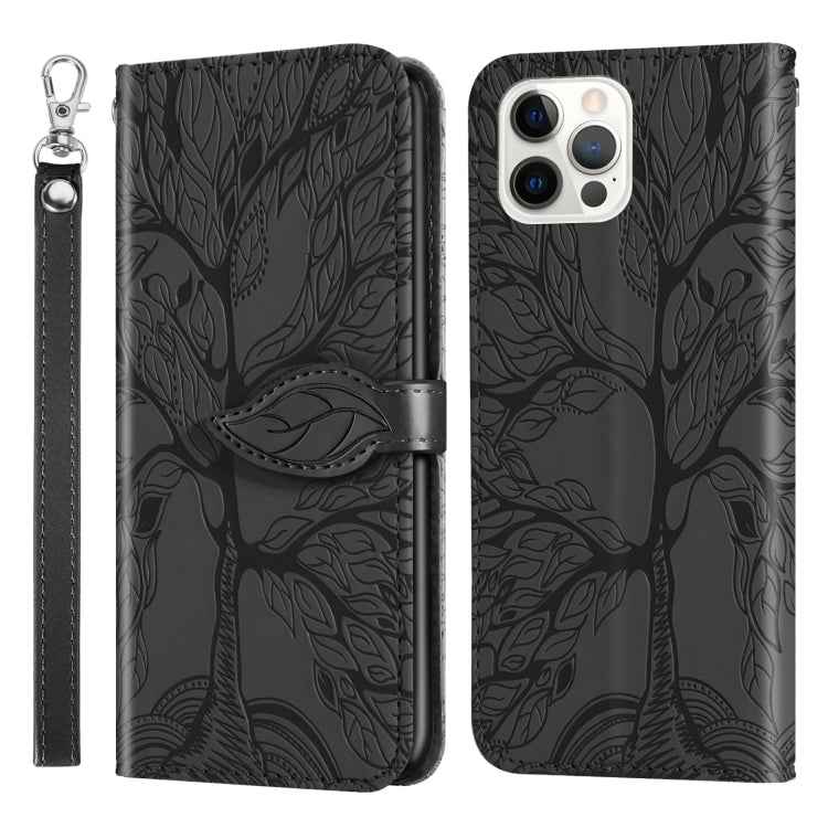 Life of Tree Embossing Pattern Horizontal Flip Leather Case with Holder & Card Slot & Wallet & Photo Frame & Lanyard, For iPhone 12 Pro Max, For iPhone X / XS, For iPhone XR, For iPhone XS Max