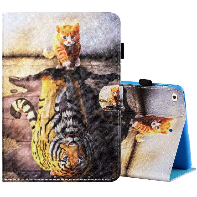 Sewing Thread Horizontal Painted Flat Leather Case with Pen Cover & Anti Skid Strip & Card Slot & Holder & Sleep / Wake-up Function, For iPad Mini 5 / 4 / 3 / 2 / 1, For iPad 10.2 / iPad Air 10.5 (2019), For iPad Pro 11 inch (2020) / (2018), For iPad Air
