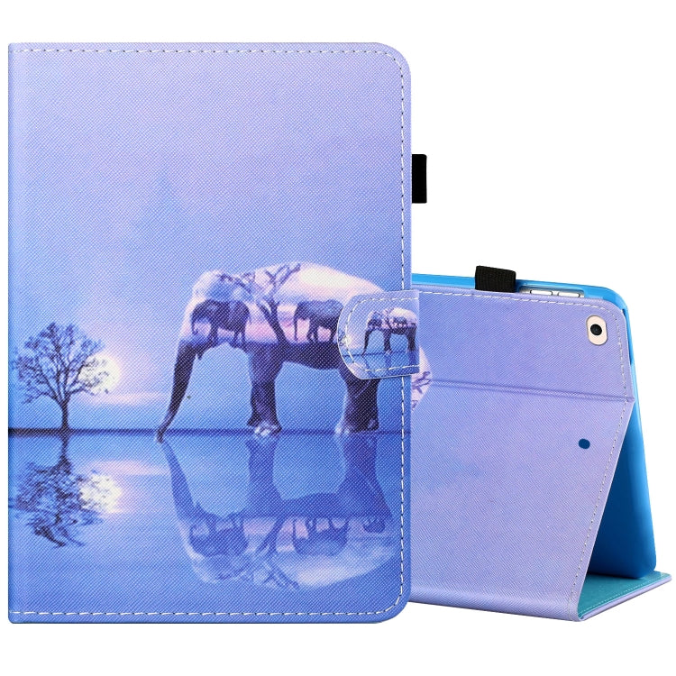 Sewing Thread Horizontal Painted Flat Leather Case with Pen Cover & Anti Skid Strip & Card Slot & Holder & Sleep / Wake-up Function, For iPad Mini 5 / 4 / 3 / 2 / 1, For iPad 10.2 / iPad Air 10.5 (2019), For iPad Pro 11 inch (2020) / (2018), For iPad Air