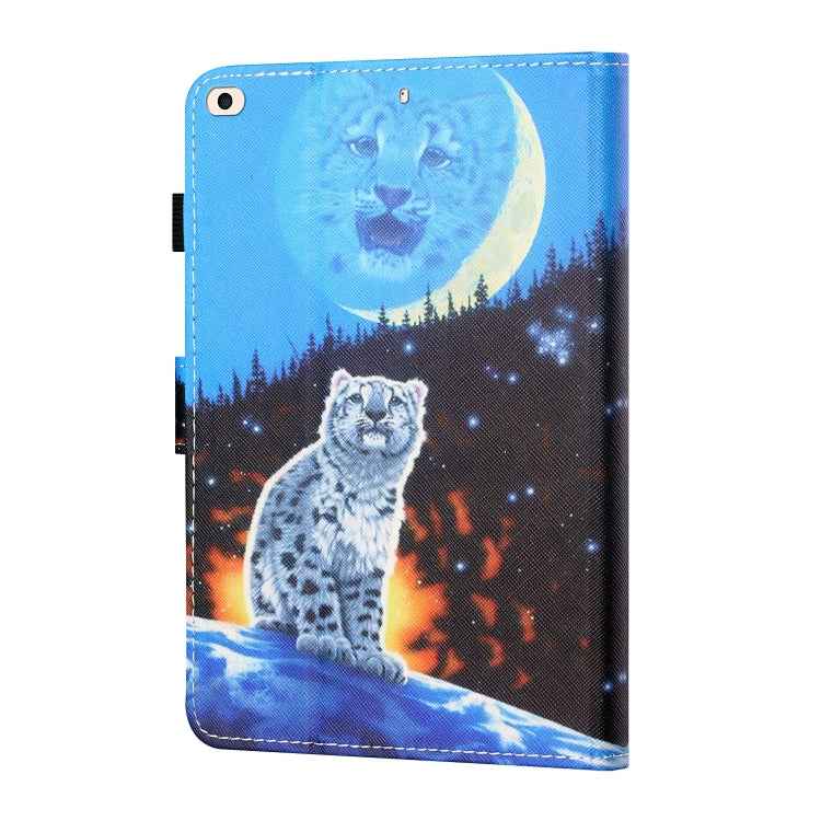 Sewing Thread Horizontal Painted Flat Leather Case with Pen Cover & Anti Skid Strip & Card Slot & Holder & Sleep / Wake-up Function, For iPad Air 2, For iPad 9.7 (2018) / (2017), For iPad Air 2022 / 2020 10.9