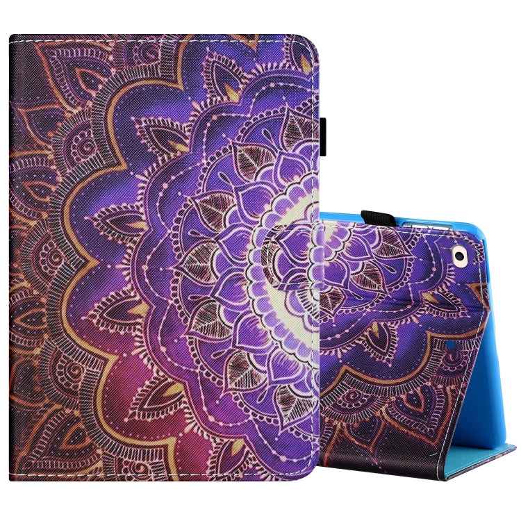 Sewing Thread Horizontal Painted Flat Leather Case with Pen Cover & Anti Skid Strip & Card Slot & Holder & Sleep / Wake-up Function, For iPad Air 2, For iPad 9.7 (2018) / (2017), For iPad Air 2022 / 2020 10.9