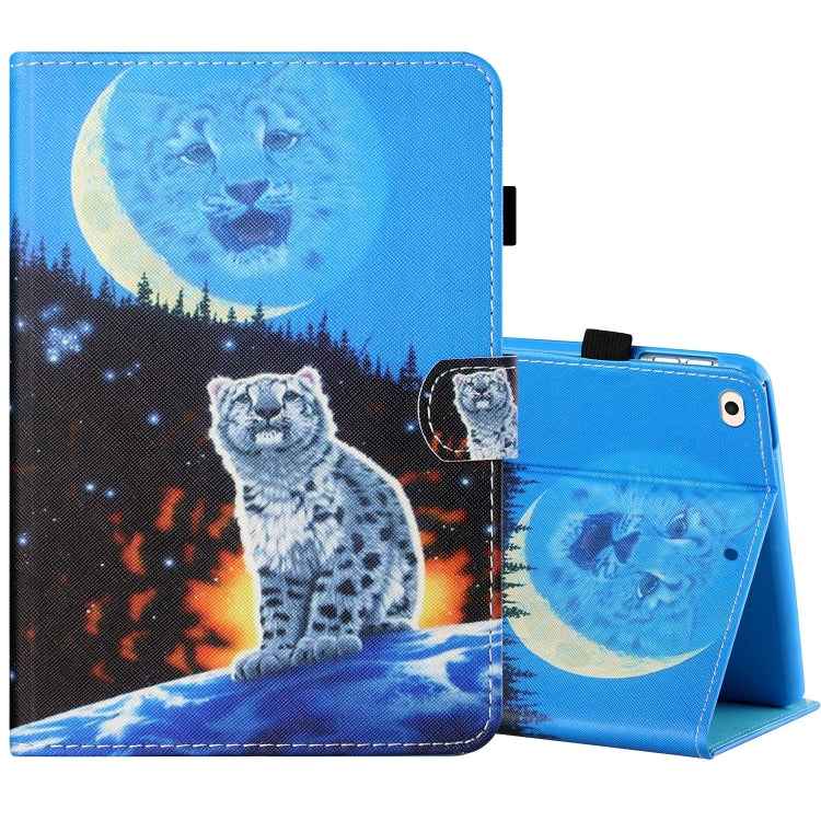 Sewing Thread Horizontal Painted Flat Leather Case with Pen Cover & Anti Skid Strip & Card Slot & Holder & Sleep / Wake-up Function, For iPad Air 2, For iPad 9.7 (2018) / (2017), For iPad Air 2022 / 2020 10.9