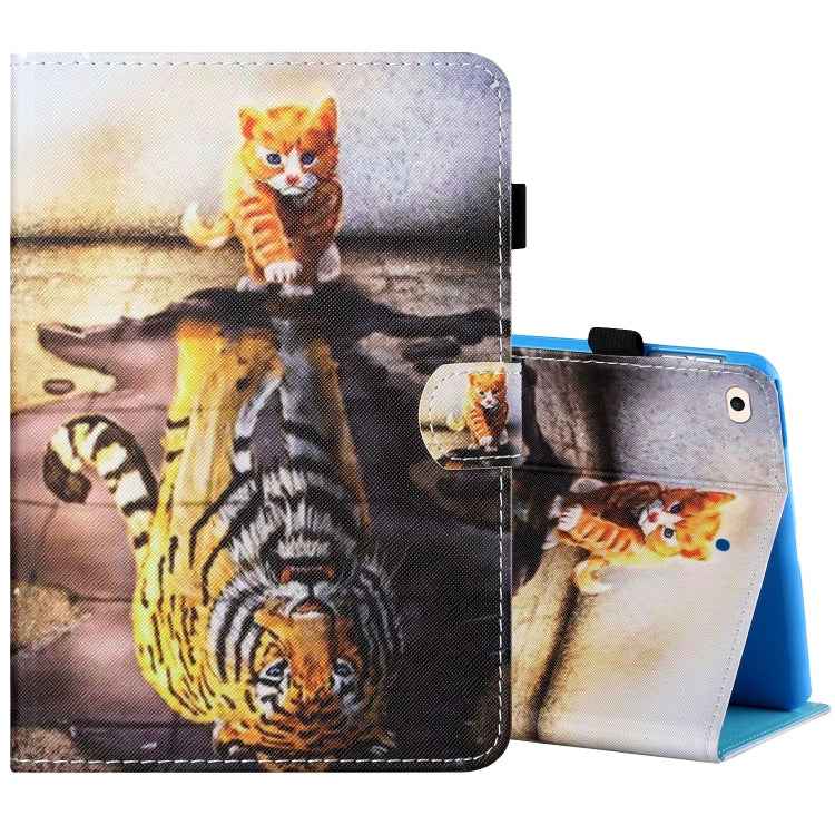 Sewing Thread Horizontal Painted Flat Leather Case with Pen Cover & Anti Skid Strip & Card Slot & Holder & Sleep / Wake-up Function, For iPad Air 2, For iPad 9.7 (2018) / (2017), For iPad Air 2022 / 2020 10.9