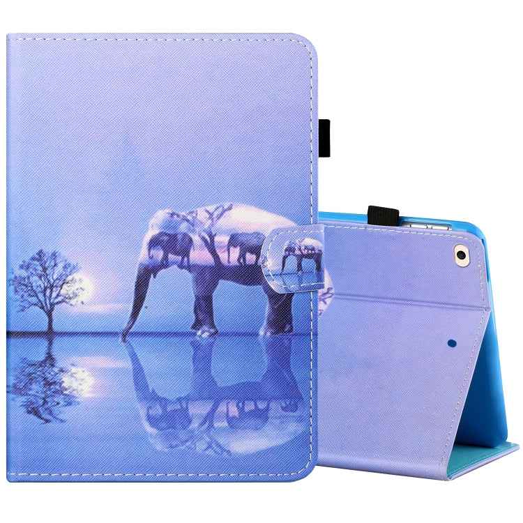 Sewing Thread Horizontal Painted Flat Leather Case with Pen Cover & Anti Skid Strip & Card Slot & Holder & Sleep / Wake-up Function, For iPad Air 2, For iPad 9.7 (2018) / (2017), For iPad Air 2022 / 2020 10.9