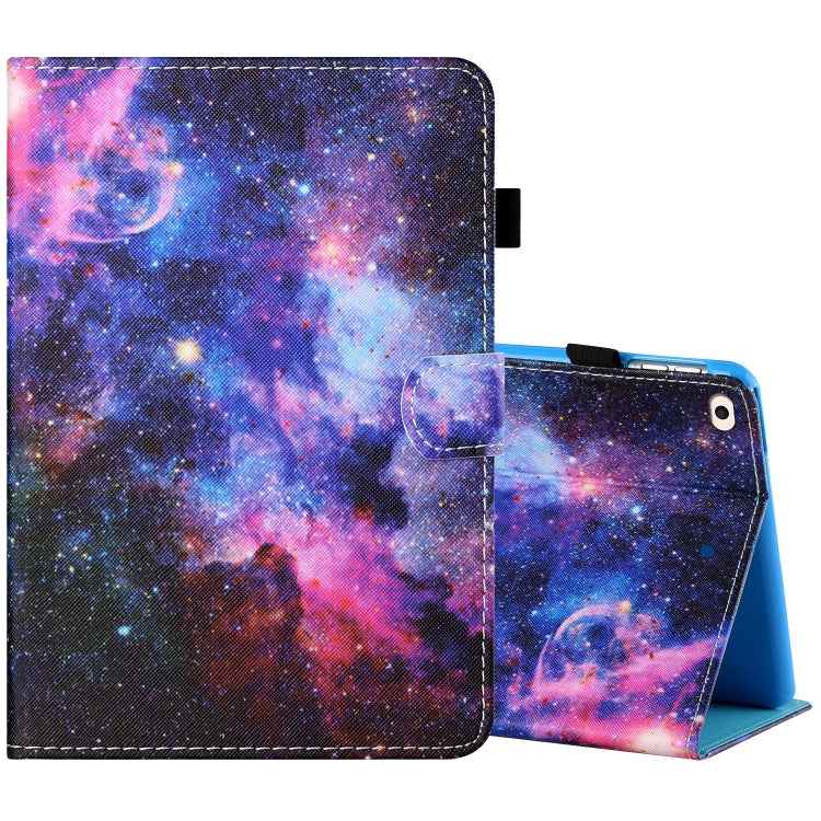 Sewing Thread Horizontal Painted Flat Leather Case with Pen Cover & Anti Skid Strip & Card Slot & Holder & Sleep / Wake-up Function, For iPad Air 2, For iPad 9.7 (2018) / (2017), For iPad Air 2022 / 2020 10.9