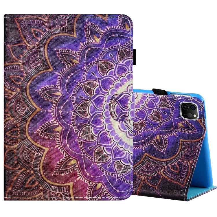 Sewing Thread Horizontal Painted Flat Leather Case with Pen Cover & Anti Skid Strip & Card Slot & Holder & Sleep / Wake-up Function, For iPad Air 2, For iPad 9.7 (2018) / (2017), For iPad Air 2022 / 2020 10.9