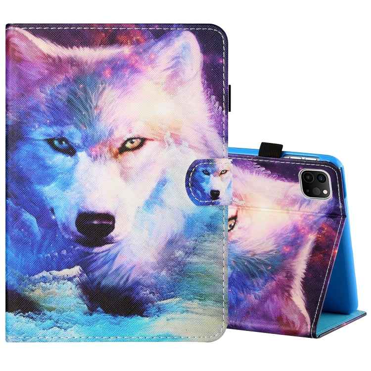 Sewing Thread Horizontal Painted Flat Leather Case with Pen Cover & Anti Skid Strip & Card Slot & Holder & Sleep / Wake-up Function, For iPad Air 2, For iPad 9.7 (2018) / (2017), For iPad Air 2022 / 2020 10.9