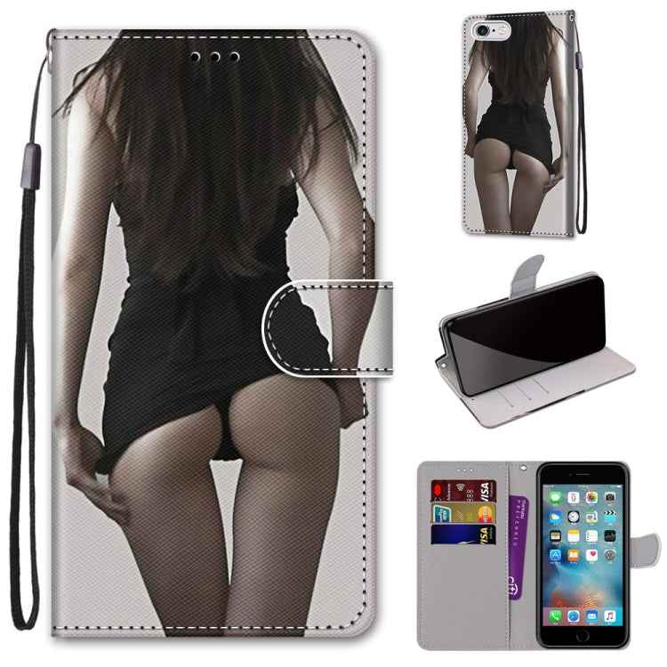 Coloured Drawing Cross Texture Horizontal Flip PU Leather Case with Holder & Card Slots & Wallet & Lanyard, For iPhone 6 / 6s, For iPhone SE 2022 / SE 2020 / 8 / 7