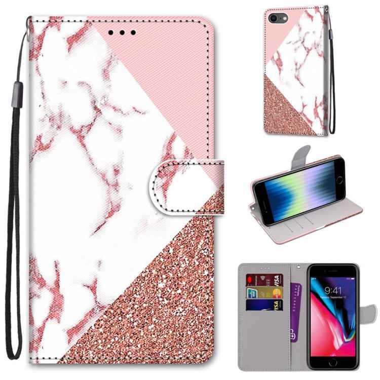 Coloured Drawing Cross Texture Horizontal Flip PU Leather Case with Holder & Card Slots & Wallet & Lanyard, For iPhone 6 / 6s, For iPhone SE 2022 / SE 2020 / 8 / 7