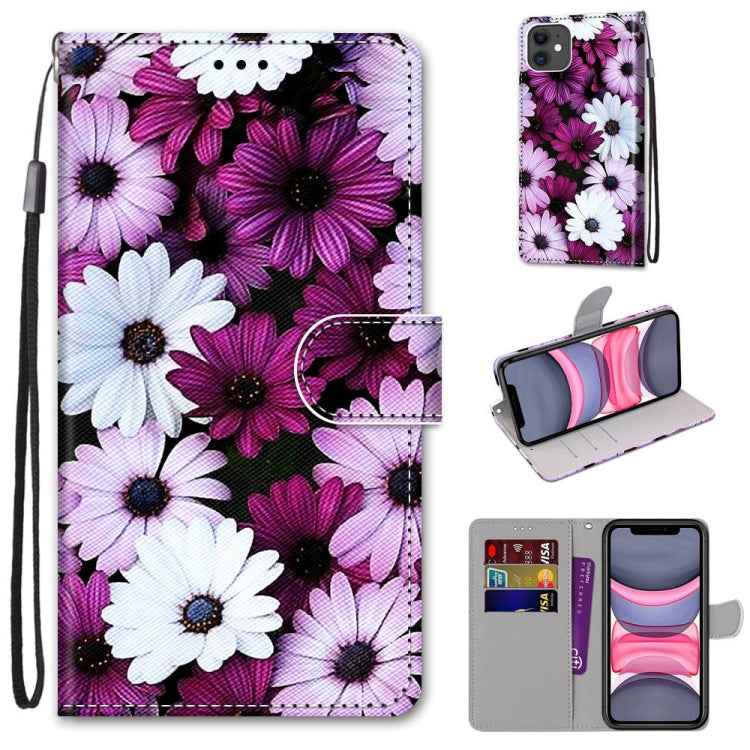 Coloured Drawing Cross Texture Horizontal Flip PU Leather Case with Holder & Card Slots & Wallet & Lanyard, For iPhone 11, For iPhone 11 Pro