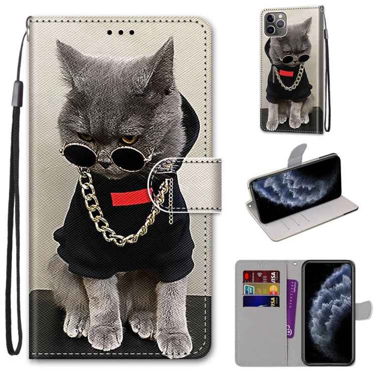 Coloured Drawing Cross Texture Horizontal Flip PU Leather Case with Holder & Card Slots & Wallet & Lanyard, For iPhone 11, For iPhone 11 Pro
