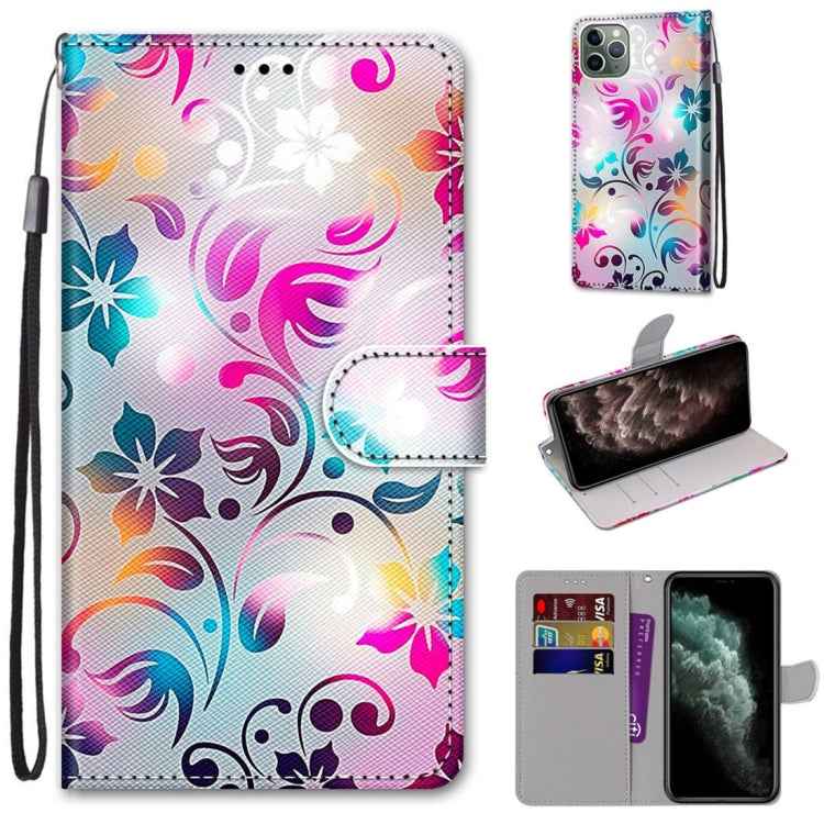 Coloured Drawing Cross Texture Horizontal Flip PU Leather Case with Holder & Card Slots & Wallet & Lanyard, For iPhone 11 Pro Max, For iPhone 12 mini