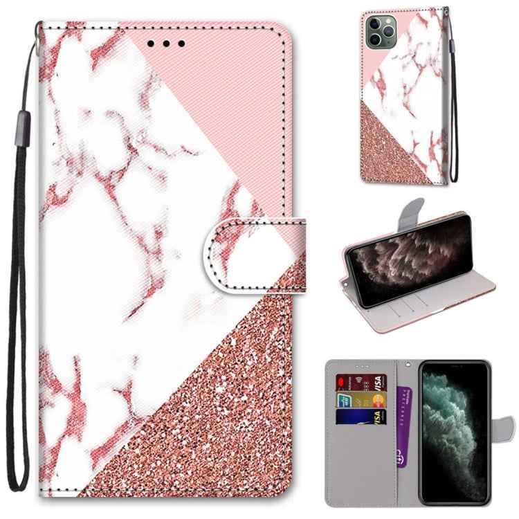 Coloured Drawing Cross Texture Horizontal Flip PU Leather Case with Holder & Card Slots & Wallet & Lanyard, For iPhone 11 Pro Max, For iPhone 12 mini