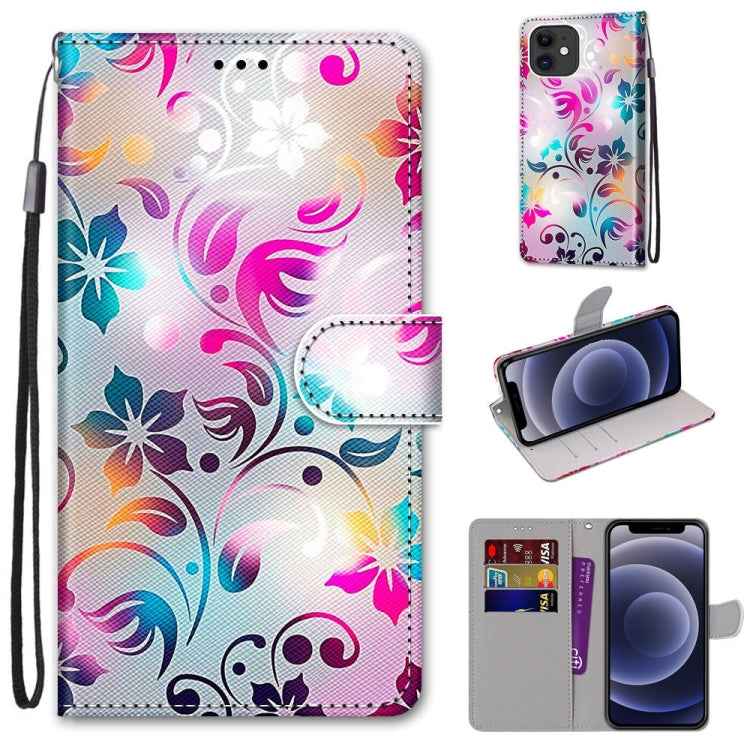 Coloured Drawing Cross Texture Horizontal Flip PU Leather Case with Holder & Card Slots & Wallet & Lanyard, For iPhone 11 Pro Max, For iPhone 12 mini