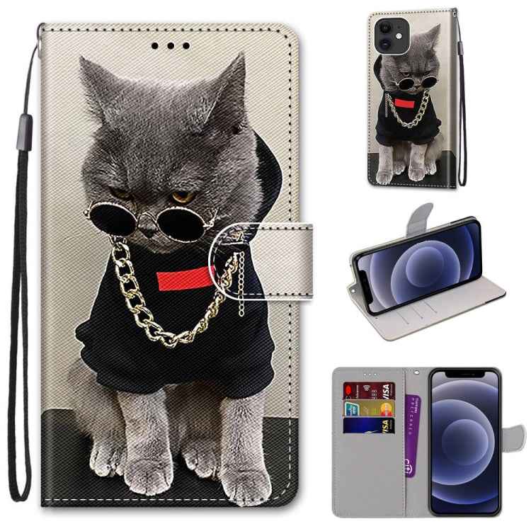 Coloured Drawing Cross Texture Horizontal Flip PU Leather Case with Holder & Card Slots & Wallet & Lanyard, For iPhone 11 Pro Max, For iPhone 12 mini