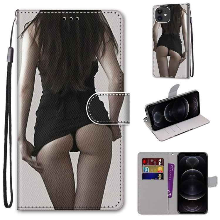 Coloured Drawing Cross Texture Horizontal Flip PU Leather Case with Holder & Card Slots & Wallet & Lanyard, For iPhone 12 / 12 Pro, For iPhone 12 Pro Max