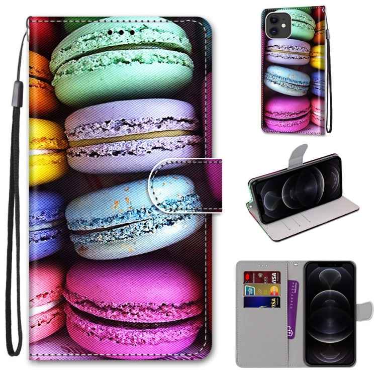Coloured Drawing Cross Texture Horizontal Flip PU Leather Case with Holder & Card Slots & Wallet & Lanyard, For iPhone 12 / 12 Pro, For iPhone 12 Pro Max