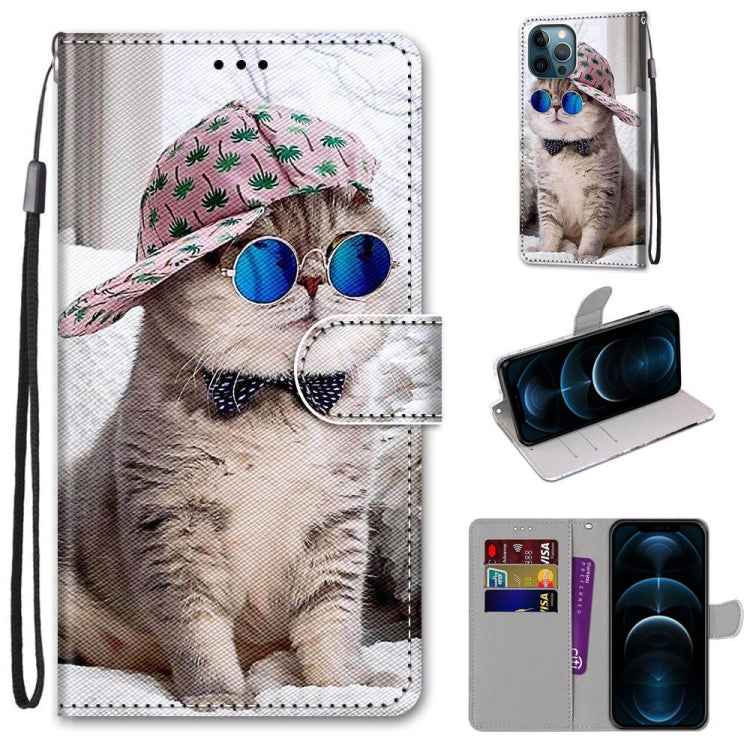 Coloured Drawing Cross Texture Horizontal Flip PU Leather Case with Holder & Card Slots & Wallet & Lanyard, For iPhone 12 / 12 Pro, For iPhone 12 Pro Max