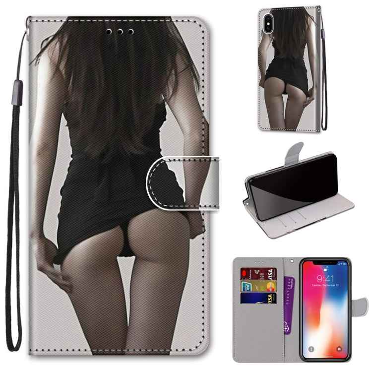 Coloured Drawing Cross Texture Horizontal Flip PU Leather Case with Holder & Card Slots & Wallet & Lanyard, For iPhone XS / X, For iPhone XR