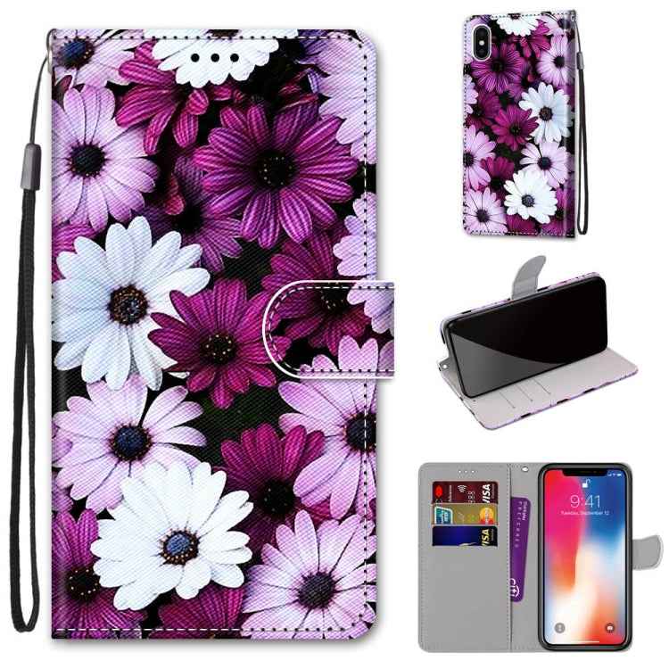 Coloured Drawing Cross Texture Horizontal Flip PU Leather Case with Holder & Card Slots & Wallet & Lanyard, For iPhone XS / X, For iPhone XR