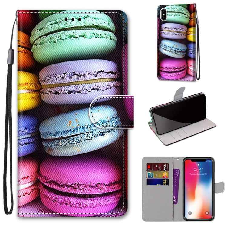 Coloured Drawing Cross Texture Horizontal Flip PU Leather Case with Holder & Card Slots & Wallet & Lanyard, For iPhone XS / X, For iPhone XR