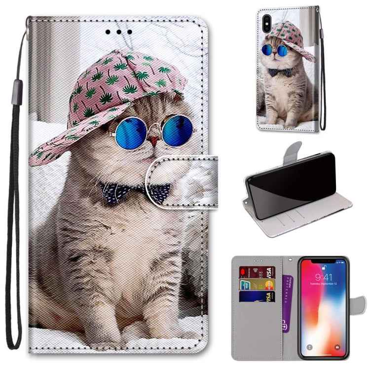 Coloured Drawing Cross Texture Horizontal Flip PU Leather Case with Holder & Card Slots & Wallet & Lanyard, For iPhone XS / X, For iPhone XR