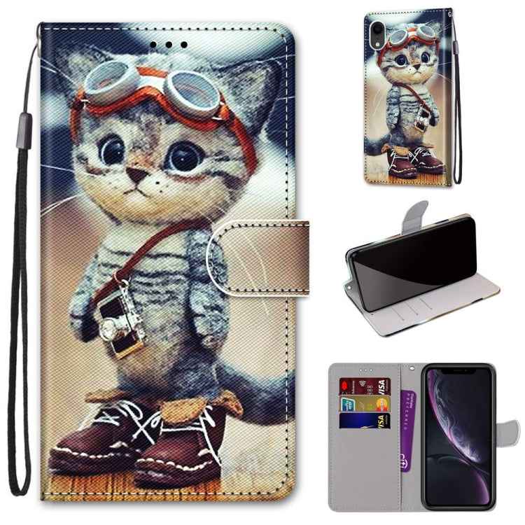 Coloured Drawing Cross Texture Horizontal Flip PU Leather Case with Holder & Card Slots & Wallet & Lanyard, For iPhone XS / X, For iPhone XR