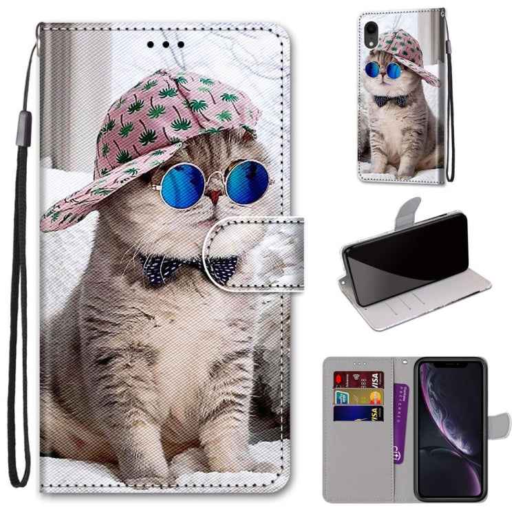 Coloured Drawing Cross Texture Horizontal Flip PU Leather Case with Holder & Card Slots & Wallet & Lanyard, For iPhone XS / X, For iPhone XR