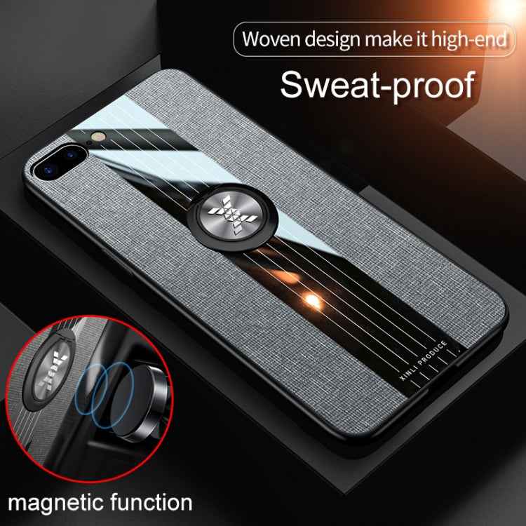 XINLI Stitching Cloth Textue Shockproof TPU Protective Case with Ring Holder, For iPhone 8 / 7, For iPhone 8 Plus / 7 Plus, For iPhone X / XS, For iPhone XR, For iPhone XS Max, For iPhone 6 / 6s, For iPhone 6 Plus / 6s Plus