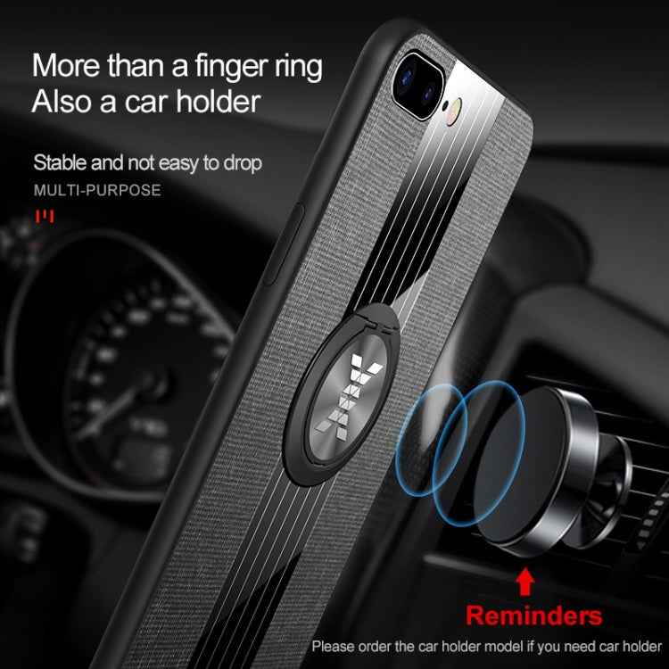 XINLI Stitching Cloth Textue Shockproof TPU Protective Case with Ring Holder, For iPhone 8 / 7, For iPhone 8 Plus / 7 Plus, For iPhone X / XS, For iPhone XR, For iPhone XS Max, For iPhone 6 / 6s, For iPhone 6 Plus / 6s Plus