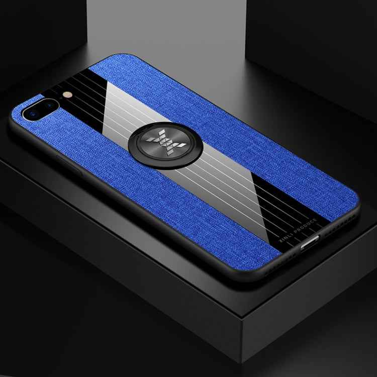 XINLI Stitching Cloth Textue Shockproof TPU Protective Case with Ring Holder, For iPhone 8 / 7, For iPhone 8 Plus / 7 Plus, For iPhone X / XS, For iPhone XR, For iPhone XS Max, For iPhone 6 / 6s, For iPhone 6 Plus / 6s Plus
