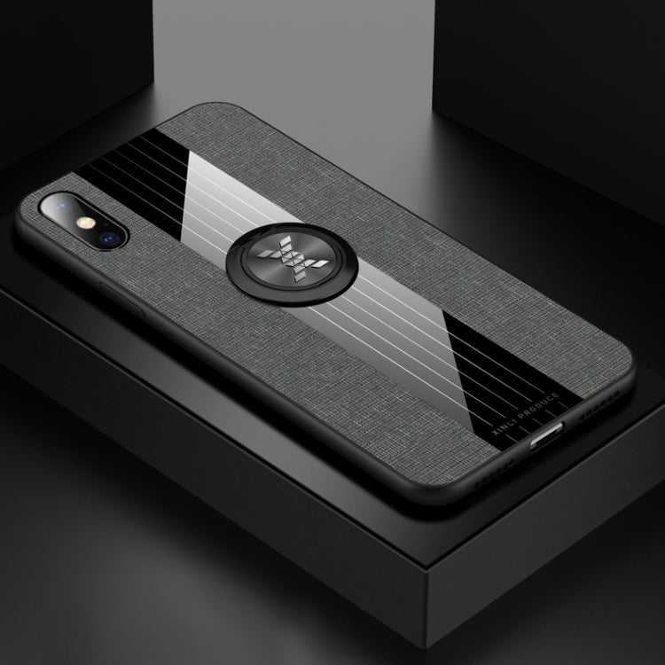 XINLI Stitching Cloth Textue Shockproof TPU Protective Case with Ring Holder, For iPhone 8 / 7, For iPhone 8 Plus / 7 Plus, For iPhone X / XS, For iPhone XR, For iPhone XS Max, For iPhone 6 / 6s, For iPhone 6 Plus / 6s Plus