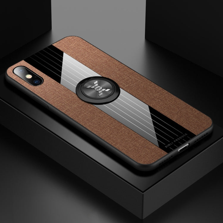 XINLI Stitching Cloth Textue Shockproof TPU Protective Case with Ring Holder, For iPhone 8 / 7, For iPhone 8 Plus / 7 Plus, For iPhone X / XS, For iPhone XR, For iPhone XS Max, For iPhone 6 / 6s, For iPhone 6 Plus / 6s Plus