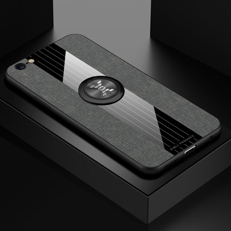 XINLI Stitching Cloth Textue Shockproof TPU Protective Case with Ring Holder, For iPhone 8 / 7, For iPhone 8 Plus / 7 Plus, For iPhone X / XS, For iPhone XR, For iPhone XS Max, For iPhone 6 / 6s, For iPhone 6 Plus / 6s Plus