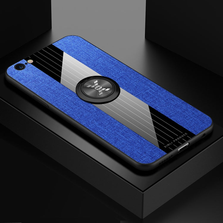 XINLI Stitching Cloth Textue Shockproof TPU Protective Case with Ring Holder, For iPhone 8 / 7, For iPhone 8 Plus / 7 Plus, For iPhone X / XS, For iPhone XR, For iPhone XS Max, For iPhone 6 / 6s, For iPhone 6 Plus / 6s Plus