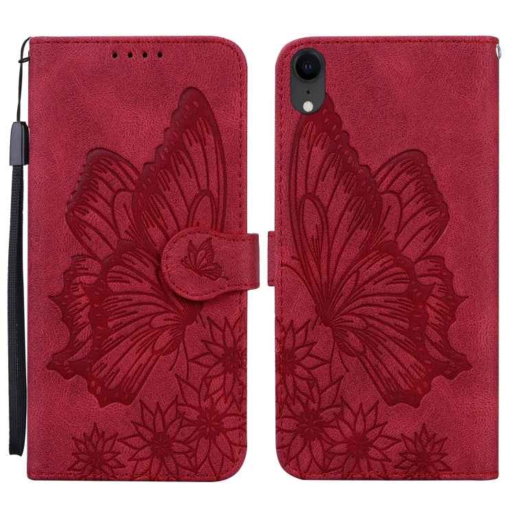 Retro Skin Feel Butterflies Embossing Horizontal Flip Leather Case with Holder & Card Slots & Wallet, For iPhone 12 Pro Max, For iPhone XR, For iPhone X / XS, For iPhone XS Max