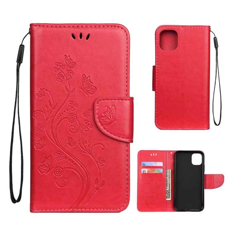 Butterfly Flower Pattern Horizontal Flip Leather Case with Holder & Card Slots & Wallet