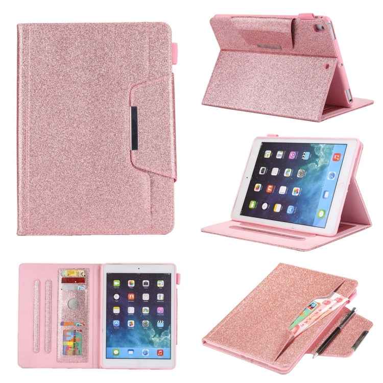 For iPad 10.2 inch Glitter Powder Horizontal Flip Leather Case with Holder & Card Slot & Photo Frame & Wallet