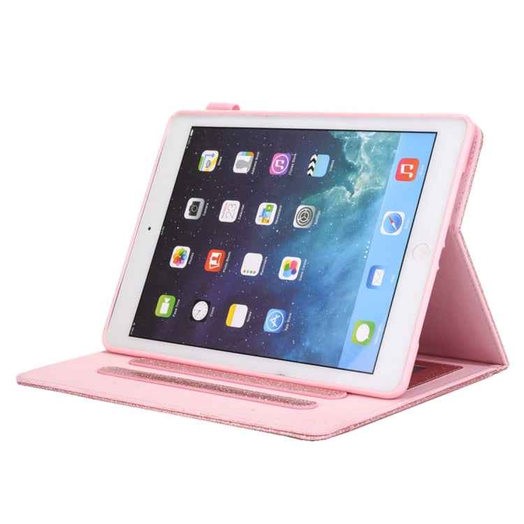 For iPad 10.2 inch Glitter Powder Horizontal Flip Leather Case with Holder & Card Slot & Photo Frame & Wallet