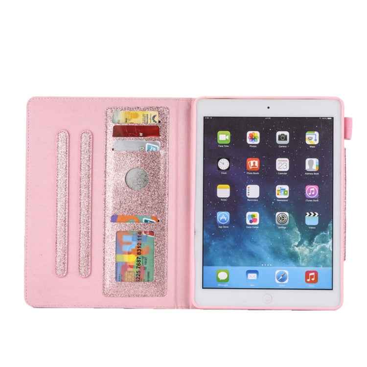 For iPad 10.2 inch Glitter Powder Horizontal Flip Leather Case with Holder & Card Slot & Photo Frame & Wallet