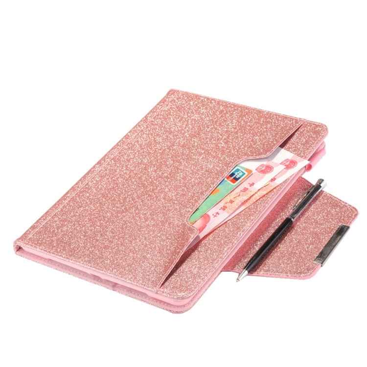 For iPad 10.2 inch Glitter Powder Horizontal Flip Leather Case with Holder & Card Slot & Photo Frame & Wallet