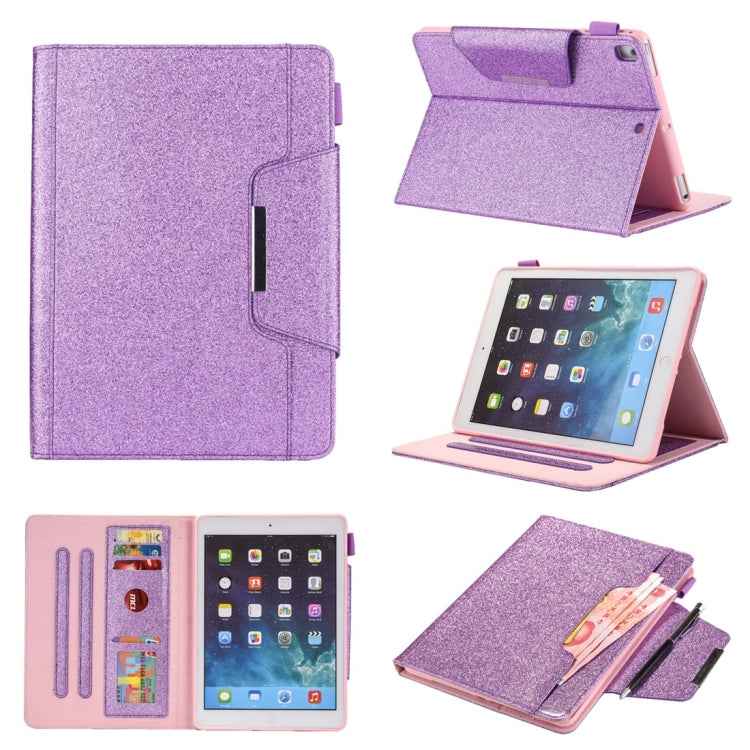 For iPad 10.2 inch Glitter Powder Horizontal Flip Leather Case with Holder & Card Slot & Photo Frame & Wallet