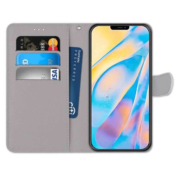 Coloured Drawing Cross Texture Horizontal Flip PU Leather Case with Holder & Card Slots & Wallet & Lanyard, For iPhone 12 mini, For iPhone 12 / 12 Pro