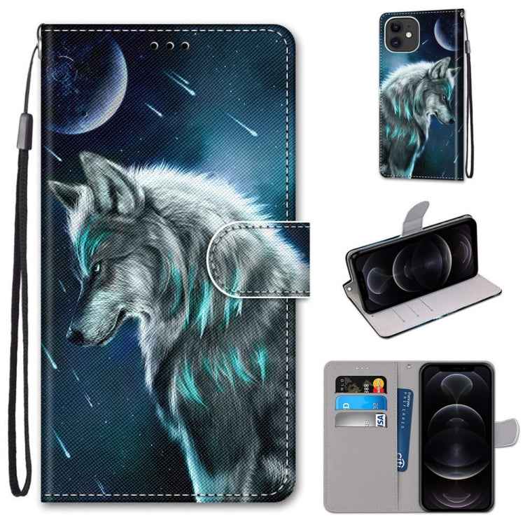 Coloured Drawing Cross Texture Horizontal Flip PU Leather Case with Holder & Card Slots & Wallet & Lanyard, For iPhone 12 mini, For iPhone 12 / 12 Pro