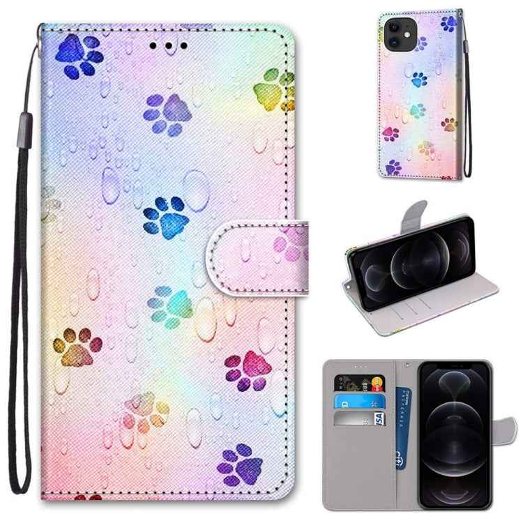 Coloured Drawing Cross Texture Horizontal Flip PU Leather Case with Holder & Card Slots & Wallet & Lanyard, For iPhone 12 mini, For iPhone 12 / 12 Pro